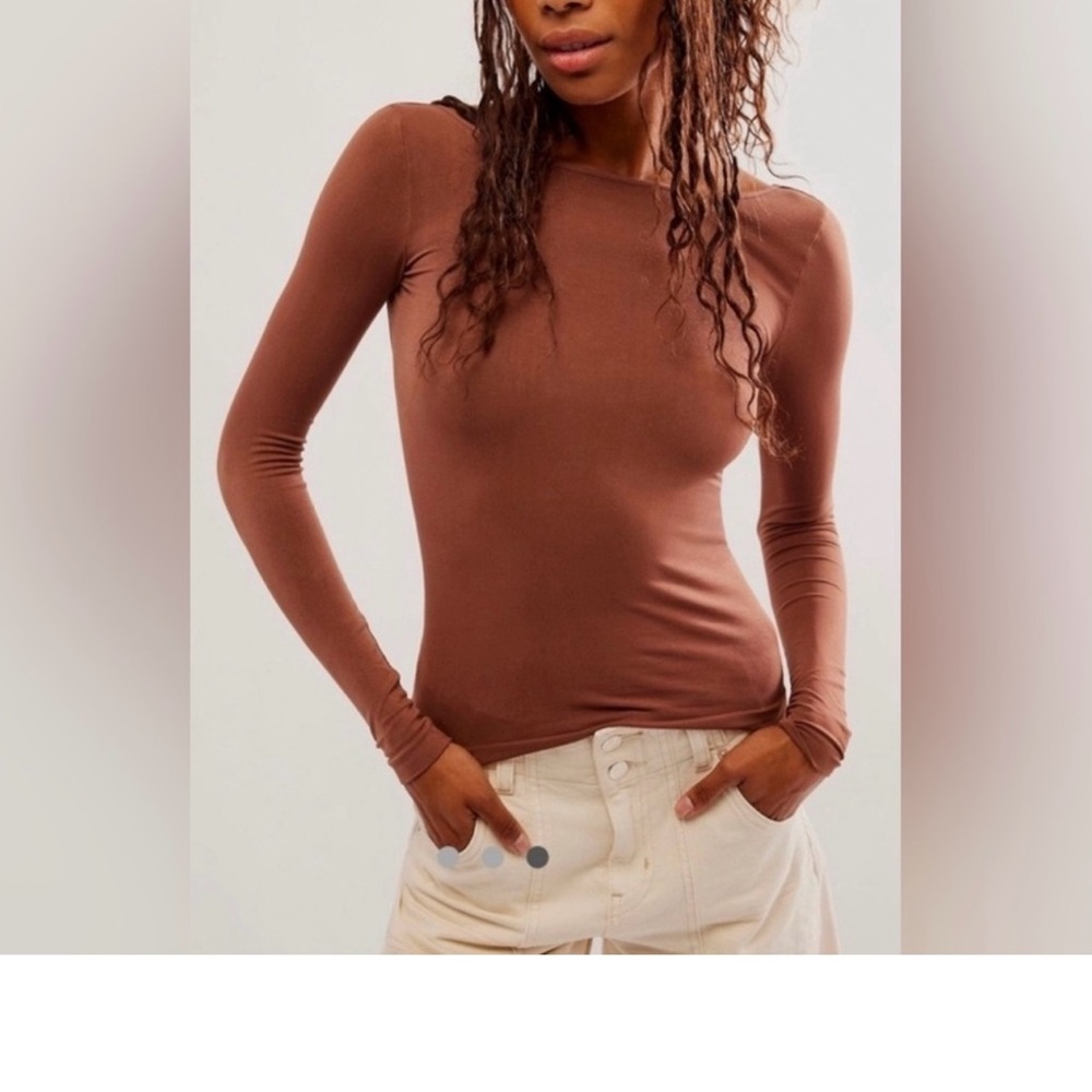 Free People Intimately Women’s Cocoa Low Back Crop Top Sz M-L NWT